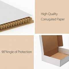 50 PCS White Small Corrugated Shipping Boxes 6x6x2 Inch Mailer Box