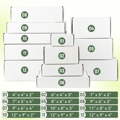 5 Pack 8x6x4 Inch Shipping Boxes White Corrugated Cardboard Mailer Box