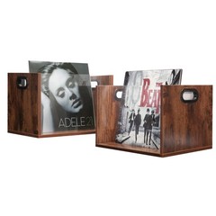 Vinyl Record Storage Crate 2 Pack, Holds up To 60 LPs, Album Visible Storage …