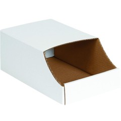 Partners Brand PBINB418 Stackable Bin Boxes 4″ x 18″ x 4 1/2″ Oyster White Pack