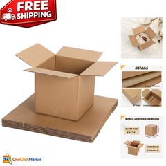 Sturdy and Recyclable 5x5x5 Inch Mailing Boxes – Pack of 6 for Easy Packing