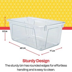 Childcraft Storage Tray – 12 1/4 x 7 7/8 x 5 1/4 – Clear – Lid Not Included