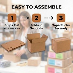 BOX USA Shipping Boxes 16″L x 10″W x 6″H, 25Pack Medium Corrugated Cardboard …