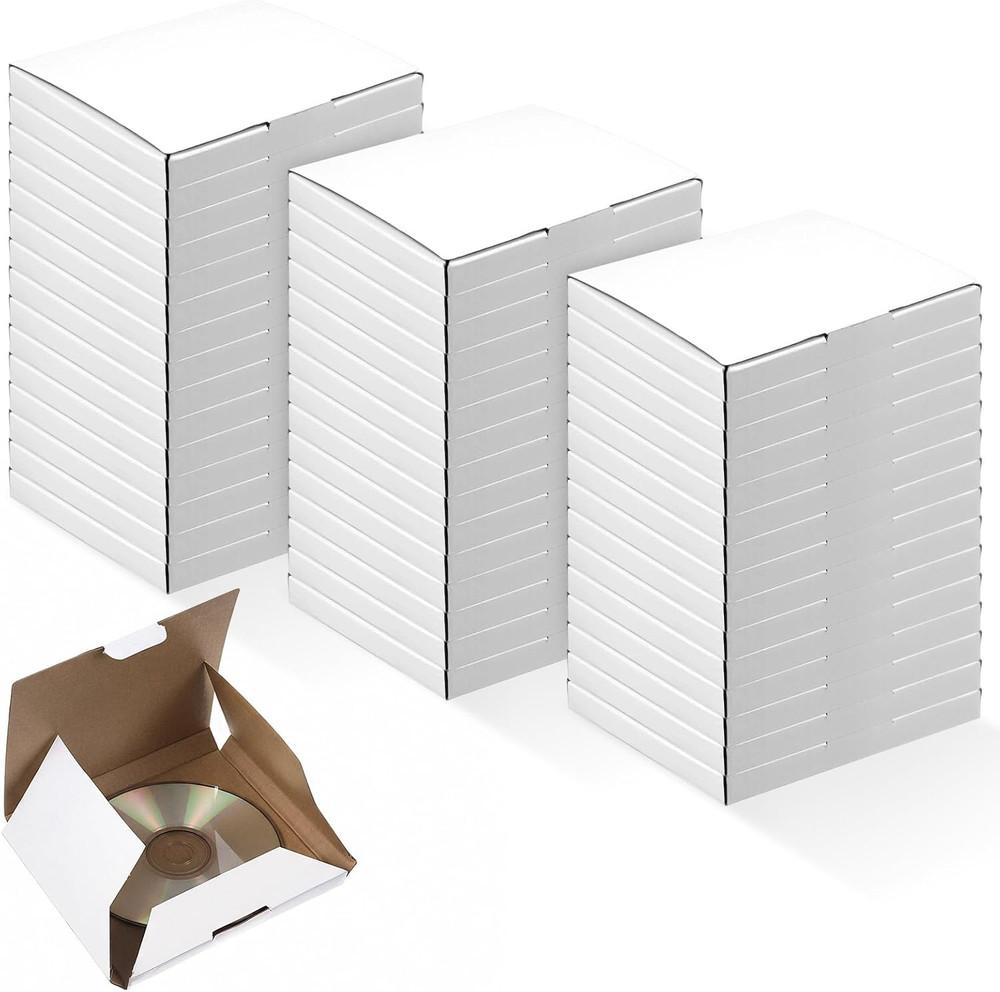 50 Pcs CD Mailer Boxes, 5 5/8″ X 5″ X 7/16″ CD Shipping Sleeves, Mailer Cardboar