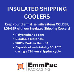 EmmChill SF17A Insulated Shipping Cooler, 17″ x 17″ x 17″ (Inside 14 x 14 x 14)
