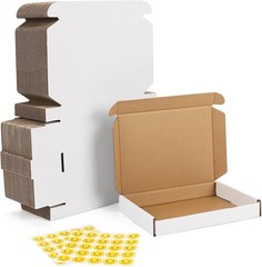 50 Pack 7x5x1 White Shipping Boxes Small Corrugated Cardboard Mailers