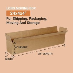 24 x 4 x 4 Shipping Boxes Moving Boxes Corrugated Kraft 25/Bundle 25/Pack