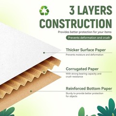 5 Pack 8x6x4 Inch Shipping Boxes White Corrugated Cardboard Mailer Box