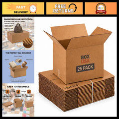 Medium Corrugated Shipping Boxes 16″x10″x6″ – 25-Pack for Mailing & Storage