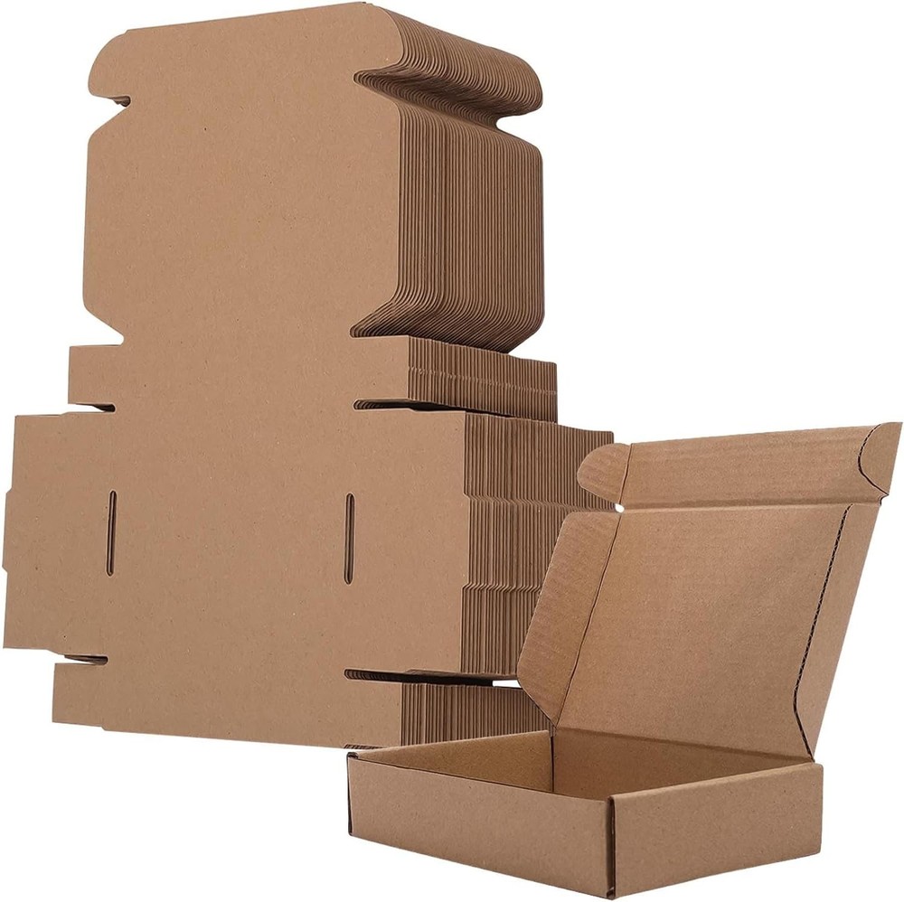 50 Pack Small Shipping Boxes, Brown Corrugated Cardboard Boxes Mailing Box, S…
