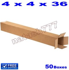 50 – 4x4x36 Cardboard Boxes 32-ECT Mailing Packing Shipping Corrugated Carton