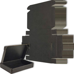 50 Pack 6x4x1 Inch Black Corrugated Shipping Mailer Boxes Cardboard Packaging
