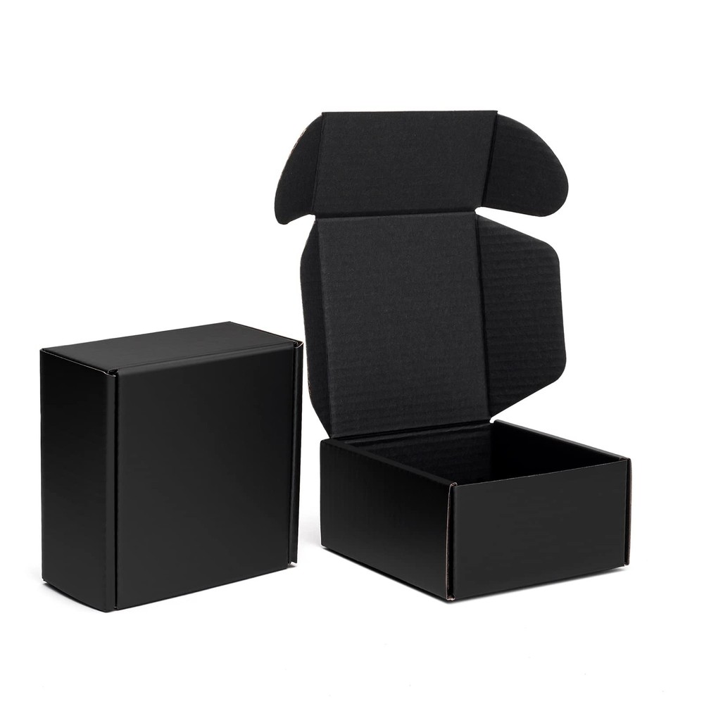 4x4x2″ Black Shipping Boxes Corrugated Cardboard Mailing Box Packaging for S…
