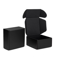 4x4x2″ Black Shipping Boxes Corrugated Cardboard Mailing Box Packaging for S…