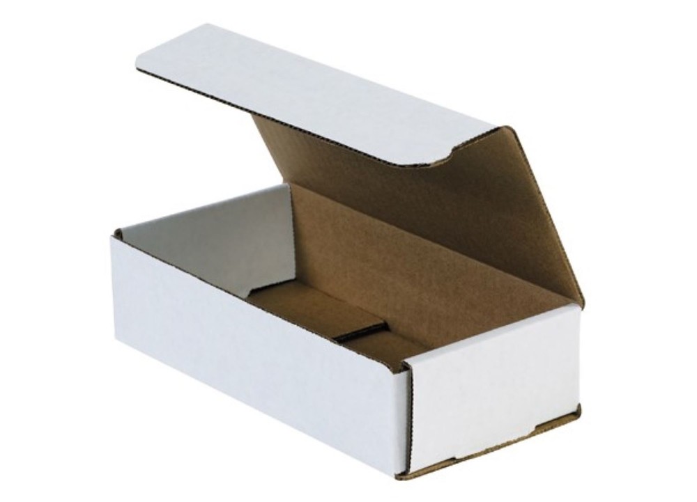 Pack of 50 Strong Corrugated Mailer 8x4x2 White Lightweight Folding Shipping Box