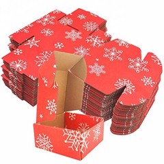 Green Recyclable Cardboard Small Gift Mailer Boxes 4 x 4 x 2 Inch Red and White
