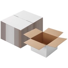 40 White Corrugated Shipping Boxes 7x7x5