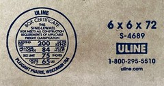 6″ x 6″ x 72″ CARDBOARD BOX – 200 lb – SINGLE BOX – TALL
