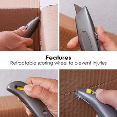 Box Sizer Heavy Duty Utility Retractable Knife Scoring Wheel Carton Resizer