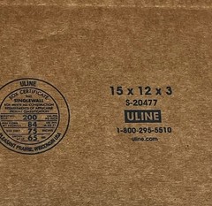 (6) Uline Cardboard Boxes 15″L x 12″W x 3″H (Pack of 6) Shipping Packing Boxes