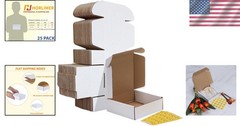 Brand New 6x6x2 Inches Shipping Boxes Set of 25 White Cardboard Literature Ma…