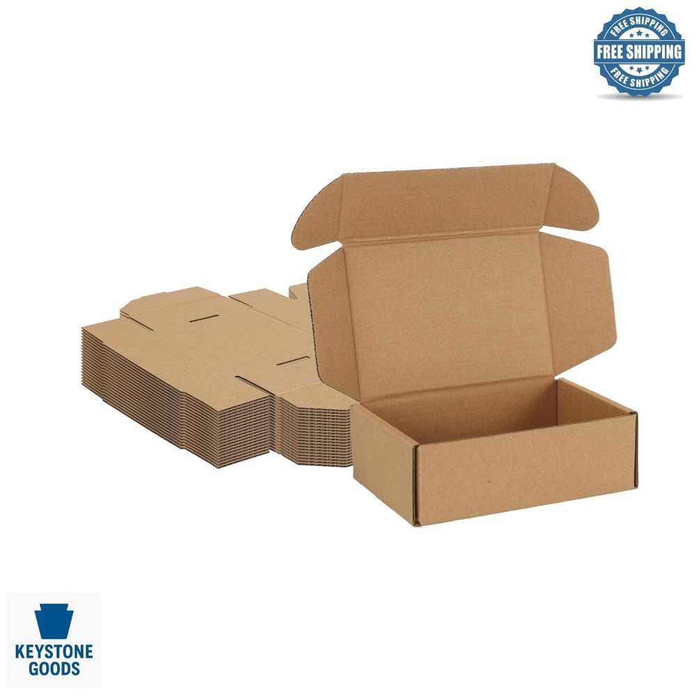 20 Pack Small Corrugated Cardboard Shipping Boxes, 6x4x2 Inches, Easy Assembl…
