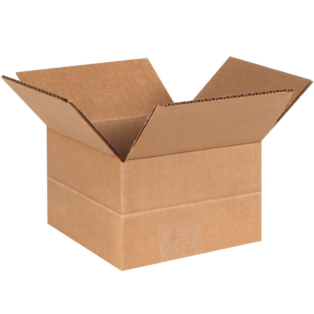 Adjustable-Height Box, 6″ L x 6″ W x 4″ H Multi-Depth Corrugated Carton, Kraf…