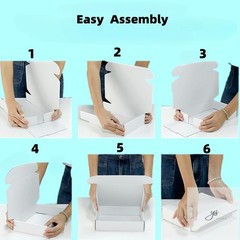 Small White Box 6 x 6 x 2 Inch 50 Pack Recyclable Corrugated Gift Mailers Storag