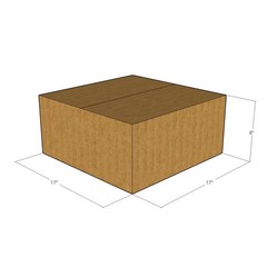 5 17x17x8 Kraft Brown Corrugated Shipping Boxes 32 ECT Single-Wall New