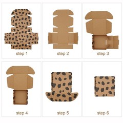 25 Pack Leopard Small Shipping Boxes, 4 x 4 x 2 inches Recyclable Corrugated …