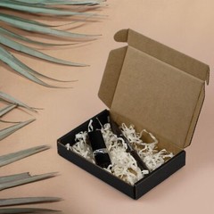 50PCS 6x4x1 Inch Small Shipping Boxes Black Corrugated Mailing Packing Box