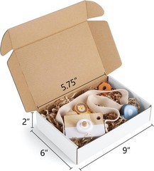 25 Pack Easy Assembly 9x6x2 Corrugated Shipping Boxes with Thank You Stickers