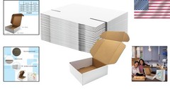Brand New White 10x10x3 Shipping Boxes (Set of 25) for Mailing and Storage
