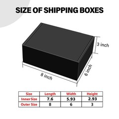 30 Pack 8x6x3 inches Black Shipping Boxes, Corrugated Mailer Boxes, Packaging Bo