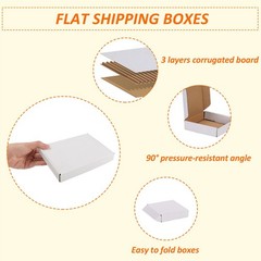 50PCS 7x5x1 Inch Shipping Boxes White Corrugated Cardboard Literature Mailer
