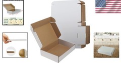 Brand New 9x6x2 Inches Shipping Boxes Set of 25 White Small Corrugated Cardbo…