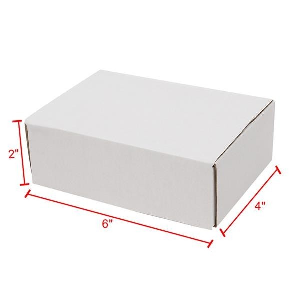 50 Pack 6x4x2 White Corrugated Shipping Mailer Packing Box Boxes Lightweight