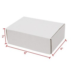 50 Pack 6x4x2 White Corrugated Shipping Mailer Packing Box Boxes Lightweight
