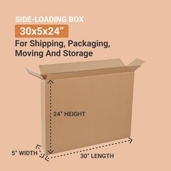 Durable 10-Pack Shipping Side Loading Boxes 30″L x 5″W x 24″H for Easy Moving