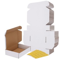 RLAVBL 30 Pack 9x6x2 Shipping Boxes, White Corrugated Cardboard Mailer Box fo…