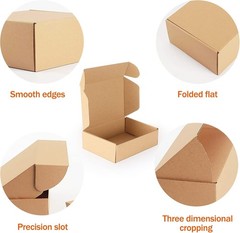 50 Pack 7x5x2 Shipping Boxes Brown Mailer Cardboard Packaging Boxes
