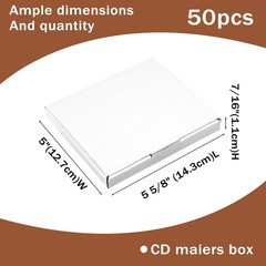 50 Pcs CD Mailer Boxes, 5 5/8″ X 5″ X 7/16″ CD Shipping Sleeves, Mailer Cardboar