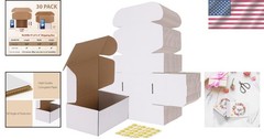 Brand New Shipping Box White Corrugated Cardboard 30 Pack