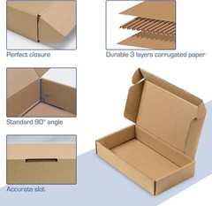 25 Pack Shipping Boxes, 8 X 6 X 2 Inch Corrugated Cardboard Packing Small Mailer