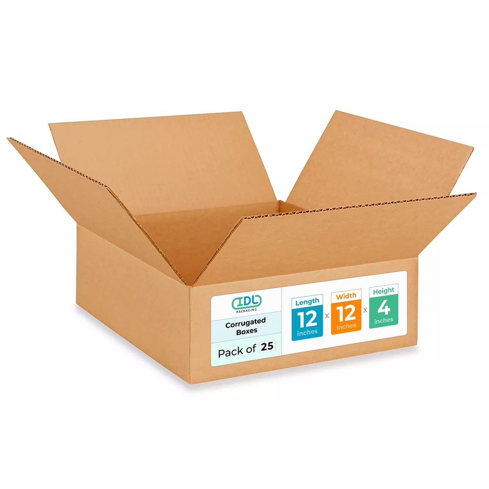 Medium Moving & Shipping Boxes 12″L x 12″W x 4″H (25-Pack) – Extra Strength 2…