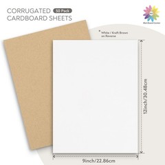 Mat Board Center, 50 Pack 9×12 Corrugated Cardboard Sheets, 1/16 inch thick, …