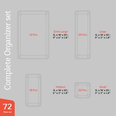 Emporio Kitchen Drawer Organizer Set – 12, 20, 18, 22 Pcs Stackable Storage T…