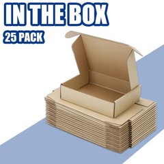 25 Pack Shipping Boxes, 7 x 4 x 2 inch Corrugated Cardboard Packing Small Mai…