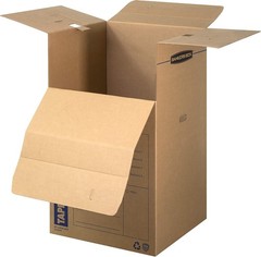 Bankers Box Tall Wardrobe Box 24x24x40 Inches Tape-Free Moving Storage with
