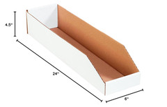 BBINMT624 Open Top Bin Boxes, 6″ X 24″ X 4 1/2″, Oyster White (Pack of 50)